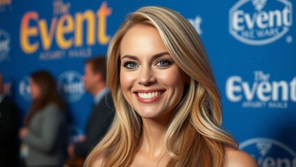 Professional woman attends event amidst Olivia Nuzzi Vanity Fair departure backdrop.