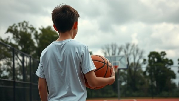Young boy on basketball court highlighting foster care funding crisis