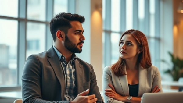 A young man and woman using conflict resolution skills for healthy relationships.