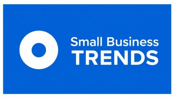 Small Business Trends blue and white logo design.