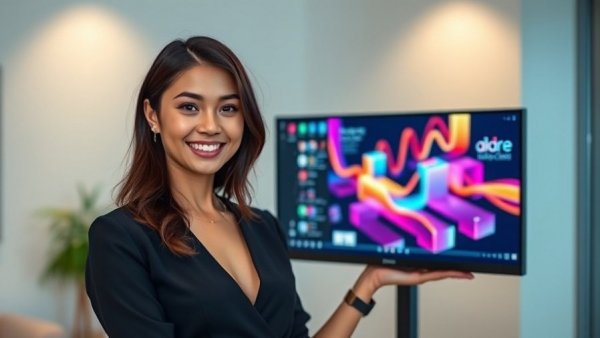 Elegant display of LG Display OLED monitor in a modern setting.