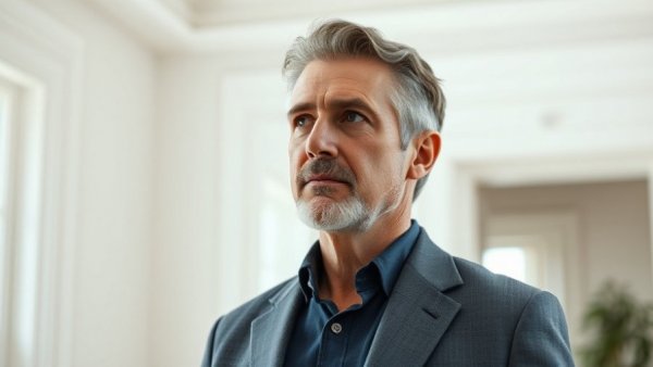 Potential Fed Chair contender stands confidently in a bright room.