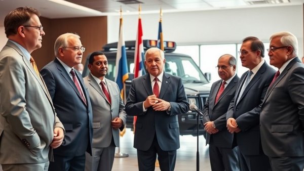 Officials discussing anti-immigrant housing policies at podium.