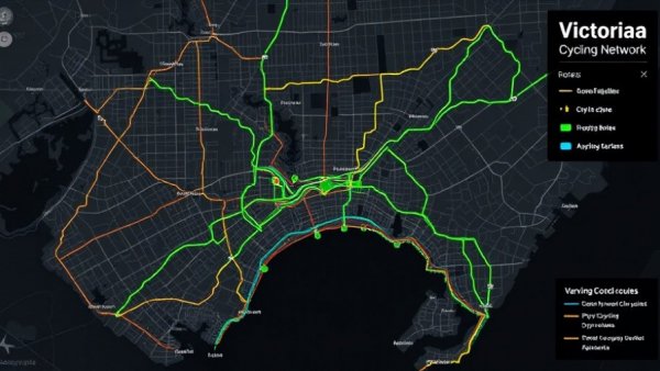 Map showing cycling network with tripled rates in Victoria.