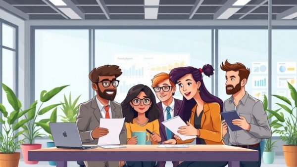 Diverse team discussing essential policies for creating an employee handbook.