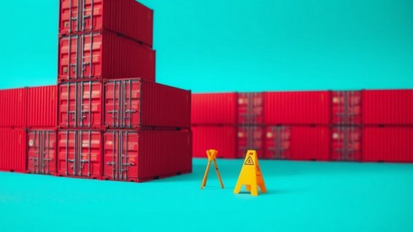 Implications of Tariff Changes on Business Strategies visualized by shipping containers and warning sign.