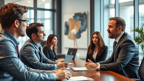 Professional interview in a modern office showing the hiring selection process.