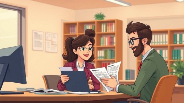 Diverse office workers reviewing pay stubs, illustrating the importance of employee paystub.