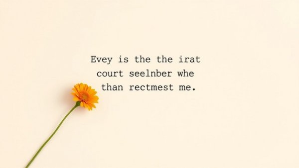 Cryptic message with flower on minimalistic background.