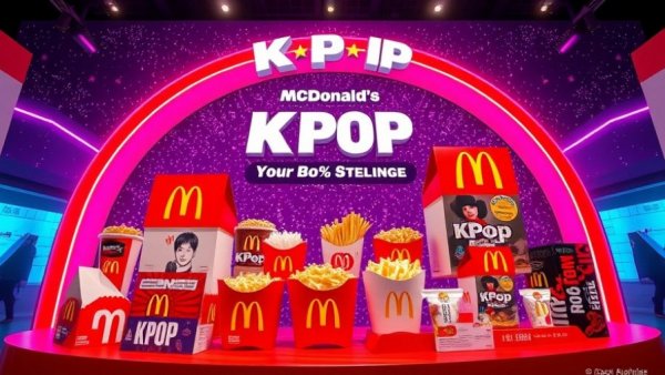 McDonald’s KPop Demon Hunters Collaboration featuring vibrant meal boxes and McDonald's arches.