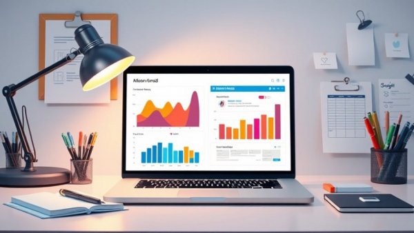 Organized workspace with social media marketing budget template