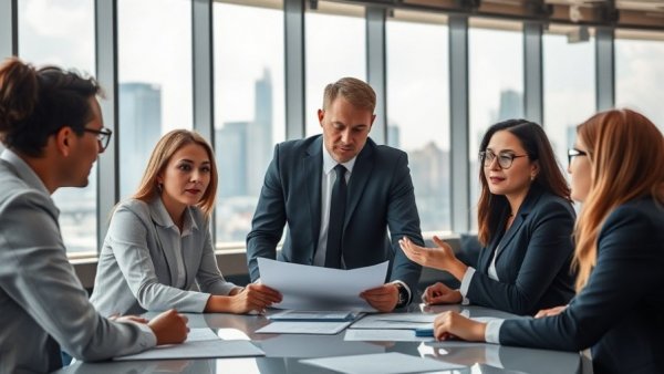 Group planning an effective staff training plan in a modern office