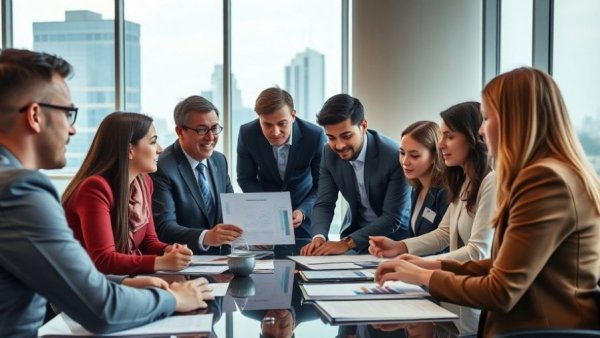 Business meeting discusses current US business tax rate with charts.