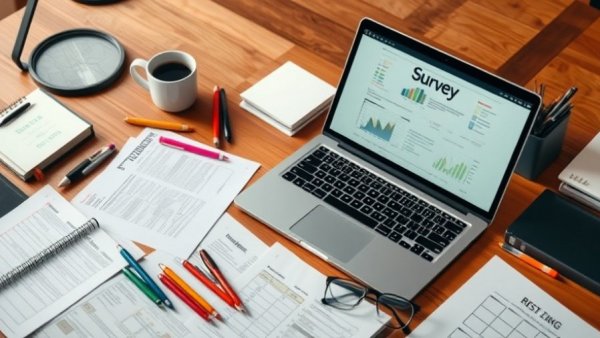 Organized desk displaying effective questionnaire tools for survey samples.