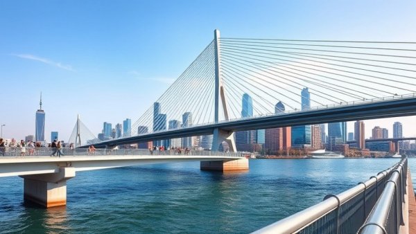 Modern bridge in Africa with pedestrians, symbolizing Chinese infrastructure financing.