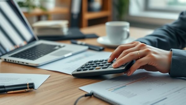 Workspace with laptop and tax documents for self-employment tax rate.