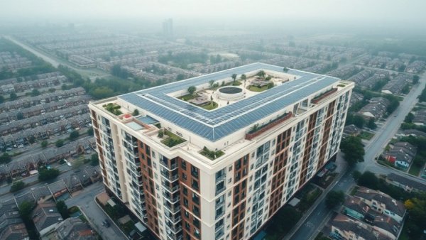 Modern building with solar panels highlighting solar tax credits for nonprofits.