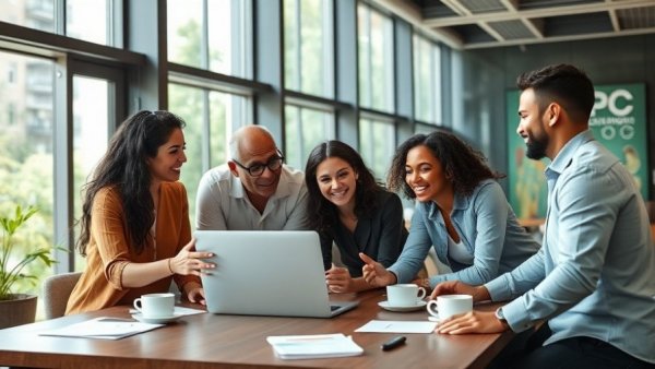 Professionals discussing tax extension duration in a bright office.