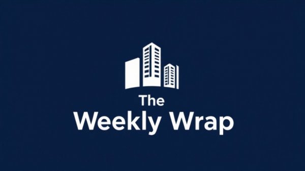 Logo of The Weekly Wrap on a blue background