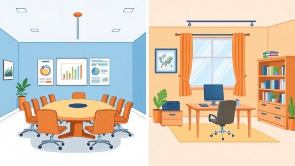 Comparison of LLC and corporation depicted in contrasting office settings.