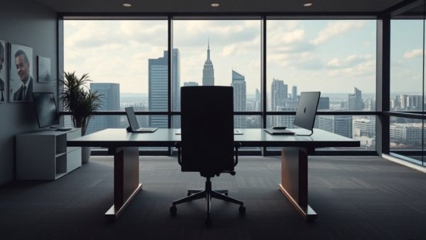 Empty office symbolizing leadership change at a tech company.