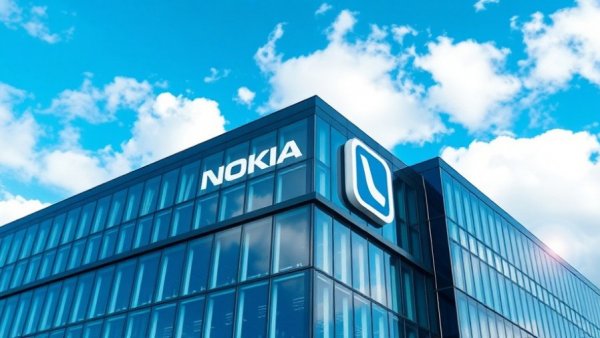Nokia building showcasing sleek modern design and logo.