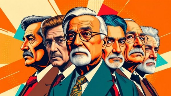 Artistic collage of greatest entrepreneurs in U.S. history.