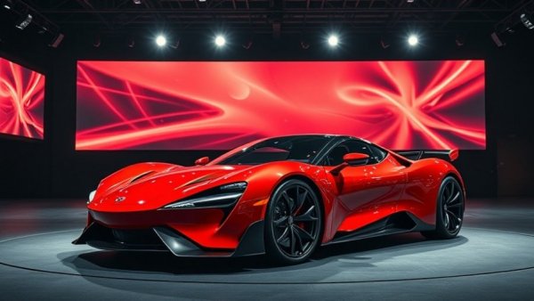 Dreame Nebula NEXT edition car showcased at a futuristic exhibit.