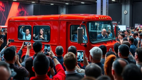 Berkshire Hathaway Q1 profits event with a vibrant red truck.