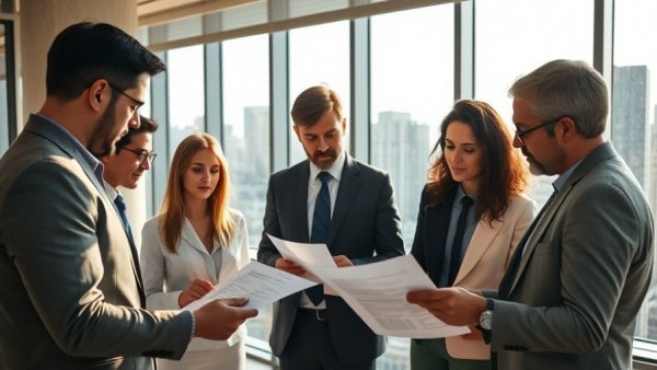 Professionals discussing business tax responsibilities in office