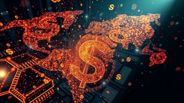 Conceptual art symbolizing petrodollar system decline impact.
