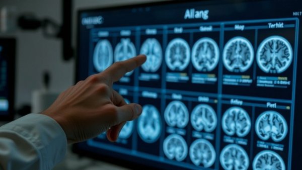 AI analysis of brain scans close-up, highlighting technology's role.