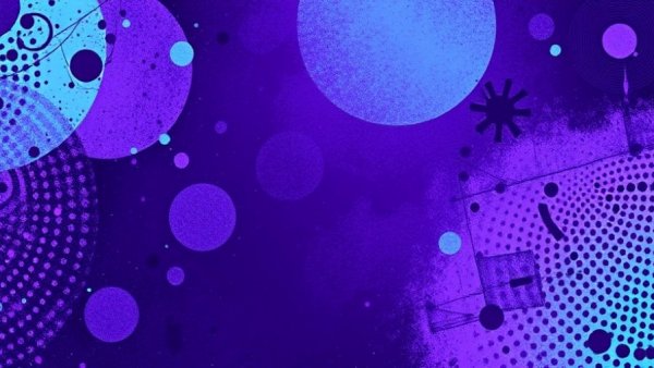 Abstract podcast cover art in purple for community empowerment