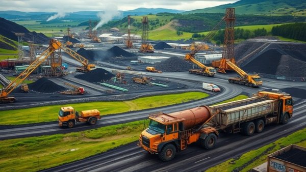Coal resurgence at an active mining site amid energy crisis backdrop.