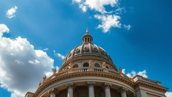 Minnesota Capitol building dome with statues and sky, related to Minnesota ban prediction markets.