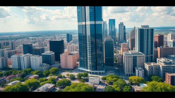 Urban skyscraper amidst cityscape suggesting AvalonBay and Equity Residential merger.
