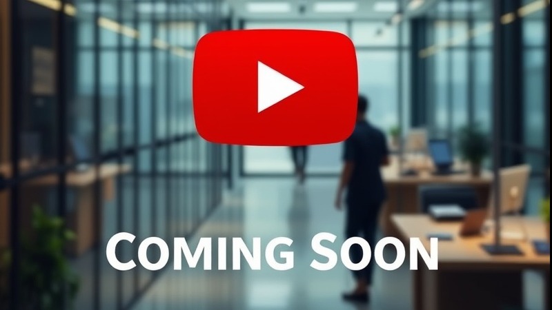 Coming Soon video placeholder for business with YouTube play button