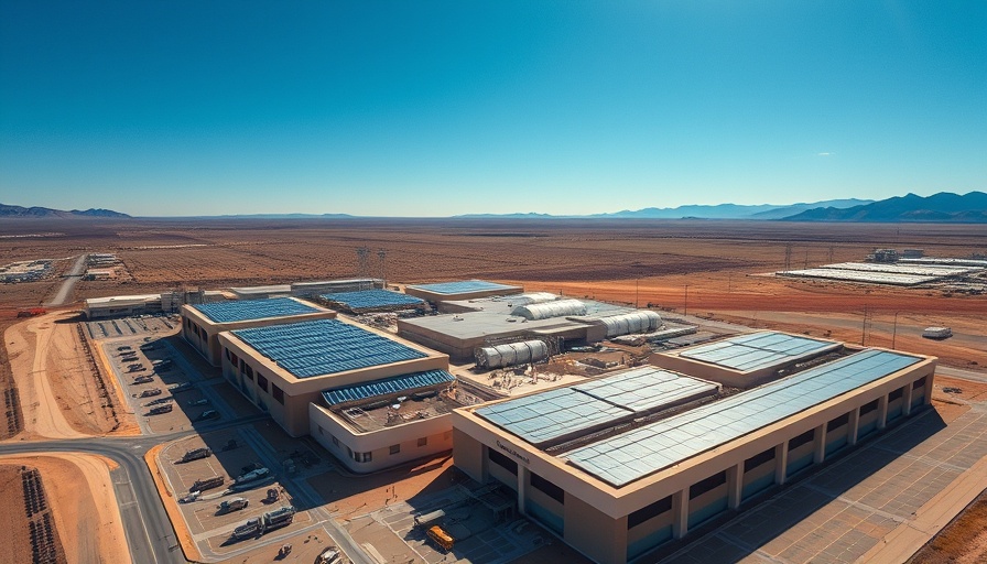 Aerial view of semiconductor plant in the Southwest desert.