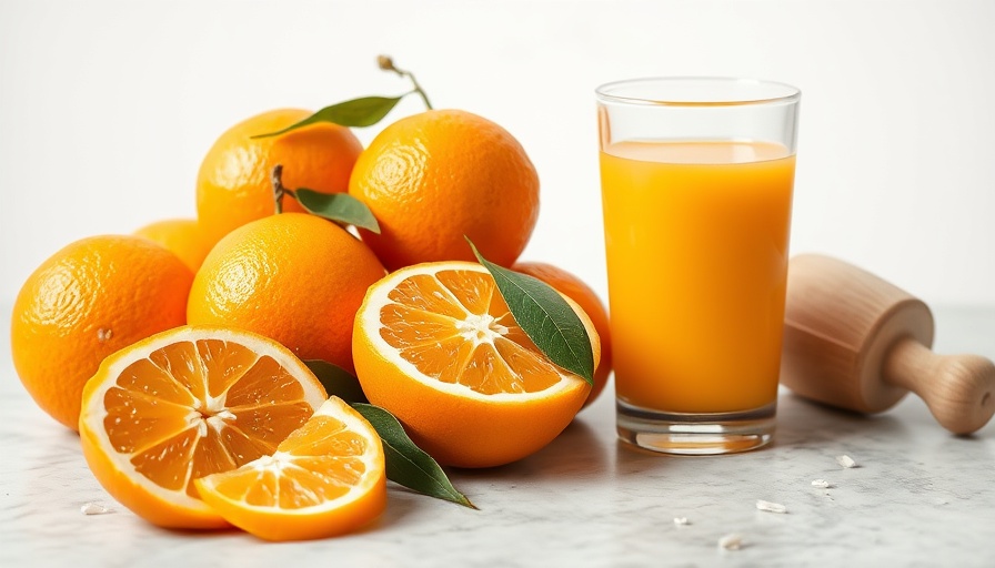 Juice bar franchise market opportunities highlighted with fresh oranges and juice.