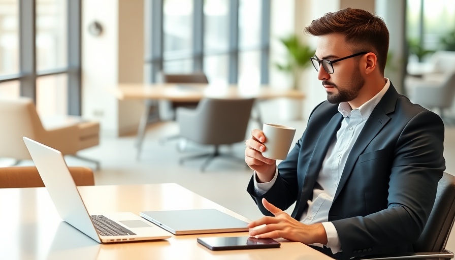 Professional setting with businessman mastering day-to-day business operations.