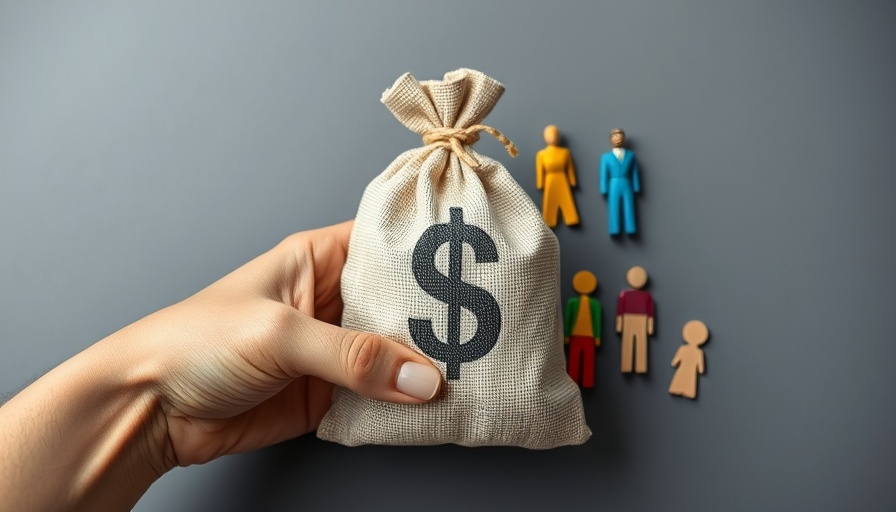 Financial sponsorship concept with hand and wooden figures