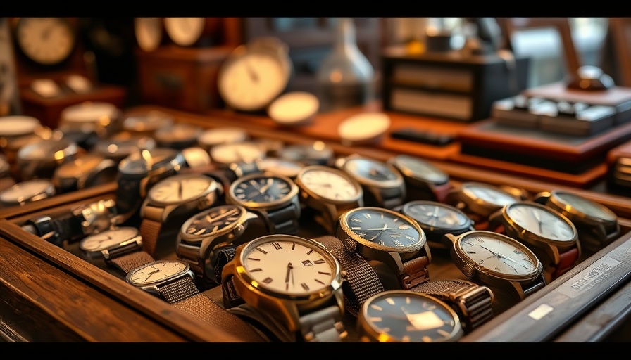 Vintage watch display at flea market with setup tips.