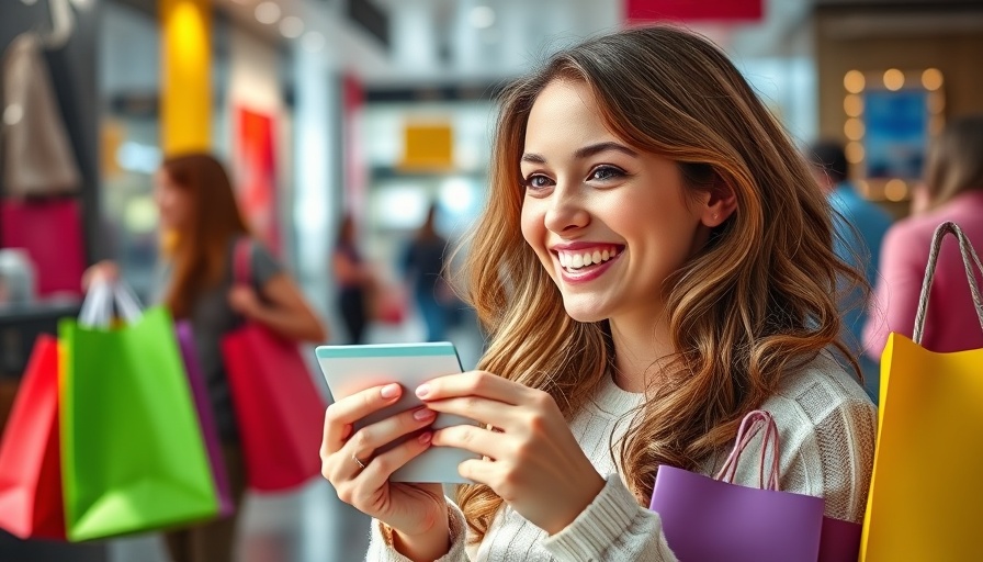 Joyful women embracing cashless payment revolution in shopping.