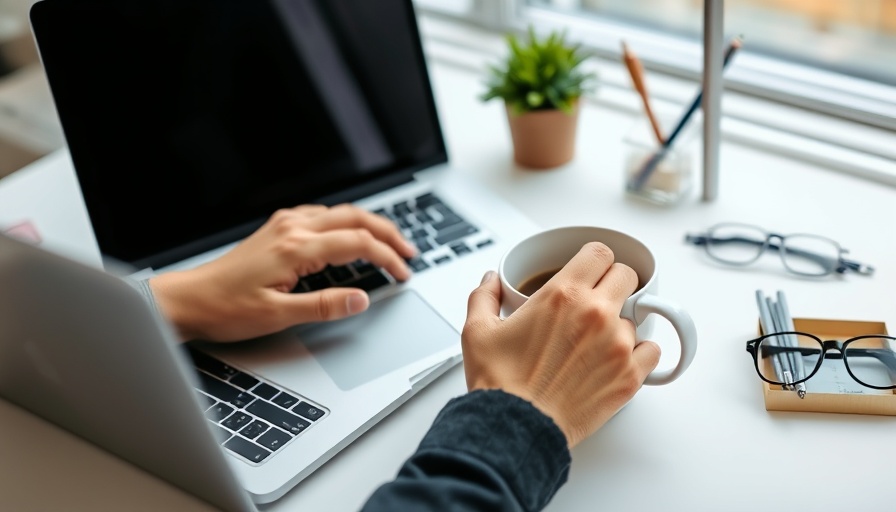 Solopreneur business ideas workspace with laptop, coffee, and glasses.