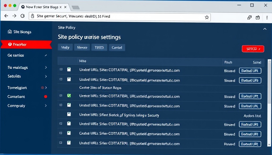 Zoho Ulaa Enterprise browser security site policy settings dashboard.