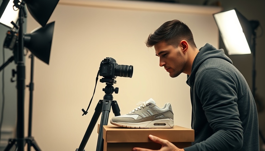 Photographer capturing sneakers for seasonal products business growth