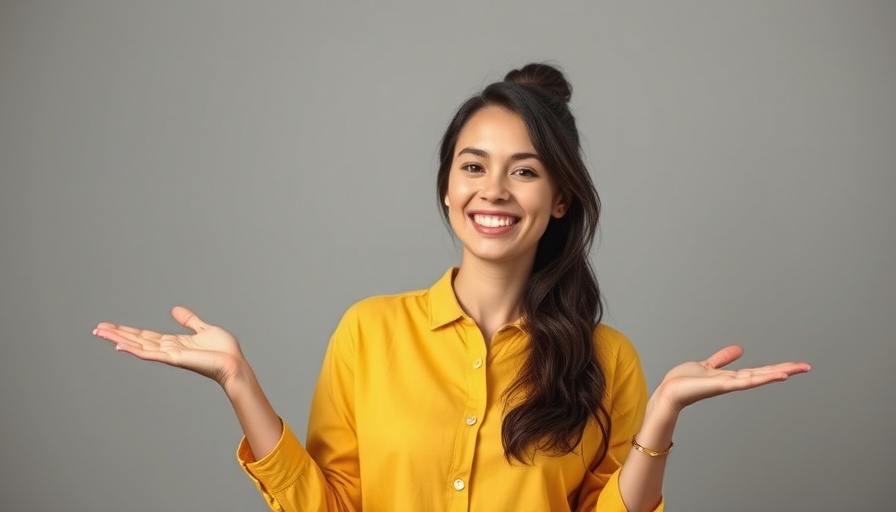 Smiling woman in yellow shirt presenting; How to Get Your Product in Walmart