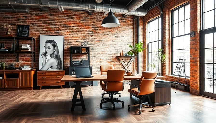 Stylish modern office space with brick walls, enhancing creativity.