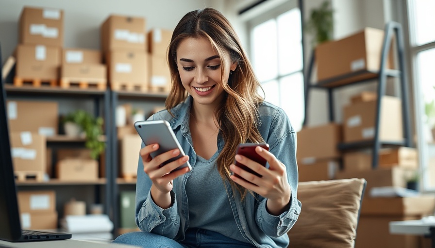 Young woman managing a stay-at-home business in a home office setting.