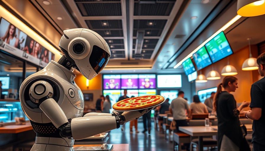 Donatos Robot Pizza Restaurant with futuristic design and robot chef.